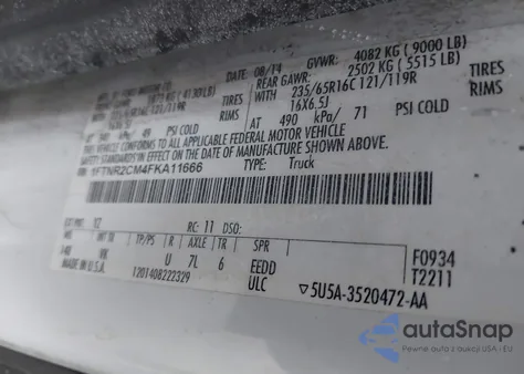 2015 Ford Transit-250 из США, поврежденный, VIN 1FTNR2CM4FKA11666